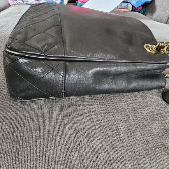 CHANEL Chain Tote Shoulder Crossbody Bag Lambskin Black 100% Authentic Guarantee - Picture 13 of 16